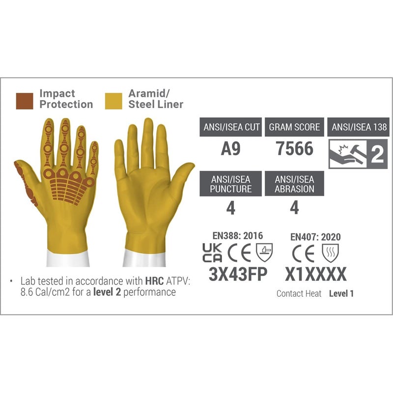 HEXARMOR Cut-Resistant Impact Protection Leather Work Gloves | Chrome SLT ® Series 4069 | 3X-Large - Image 3